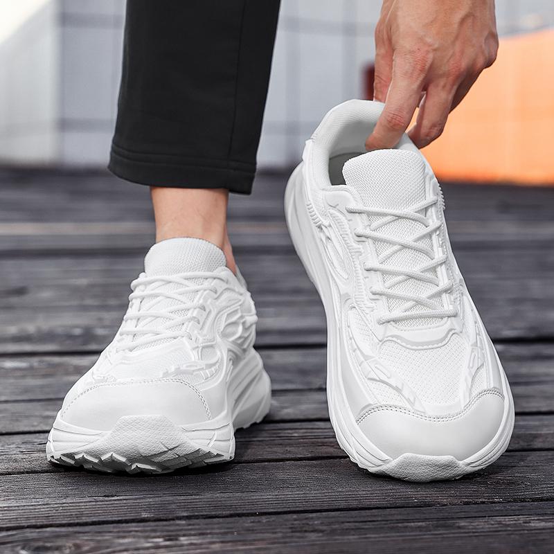 TUINANLE Mens Casual Black Sneakers Wide Toe Breathable Lightweight Mesh Trainers Comfortable Durable for Walking and Outdoor Activities