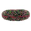 Colorful Rhinestone Women Evening Clutches Bags Green/Black/Pink  Flower Clutch Purse Luxury Diamond  Wedding Bridal Bag Stones