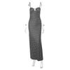 Suspender sexy hollow polka dot print dress women's 2026 European and American summer new Spice Girl long dress