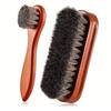 Long Handled Horsehair Shoe Brush Soft Bristles Polishing Brush for Shoes Boots Car Seats Sofa Cleaning Shoe Care Accessories