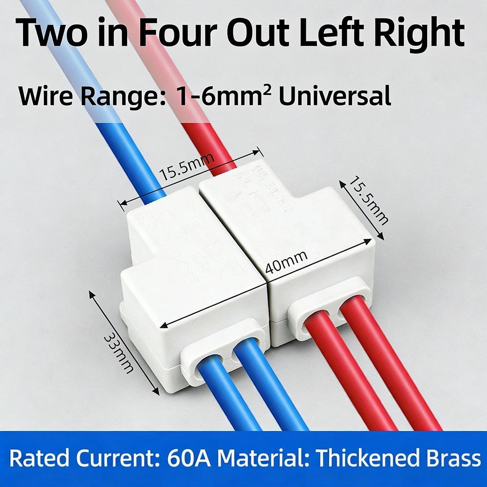 Elektrische Steckverbinder Spleißbare Hochleistungs-Verteiler Leiter Messing 1-6mm² Drahtverbinder Schneller Klemmenblock Elektrisch