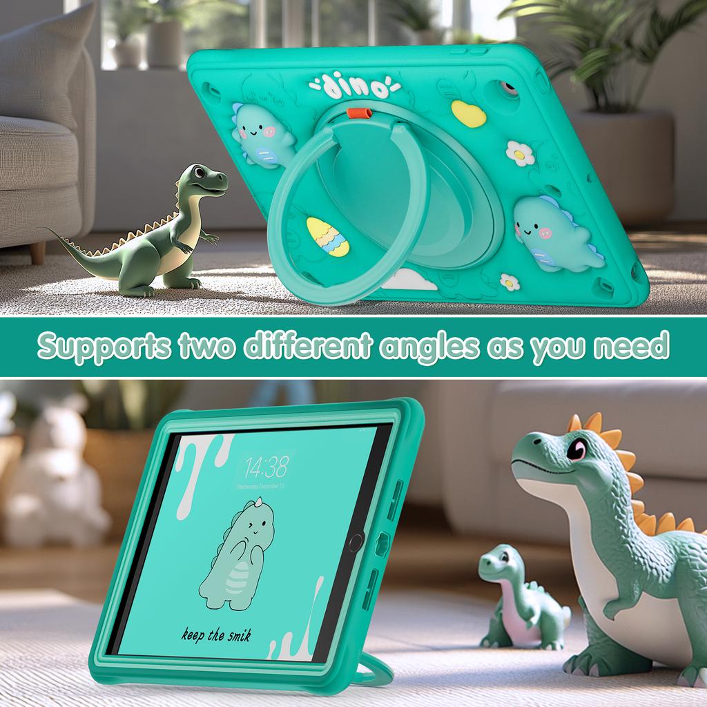 For iPad 10.2 (2021)/(2020)/(2019) Case Kickstand PC+Silicone+TPU Tablet Cover