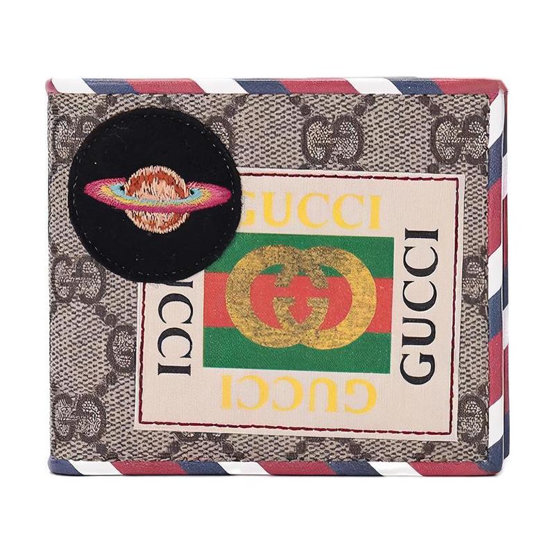 Gucci Embroidery splicing color-blocking striped piping