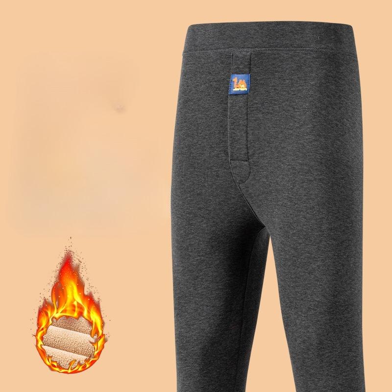 Thermounterwäsche Herren Winterkleidung Fleece Warmhalten Hose Weiche Bequeme Unterhosen Nachtwäsche Atmungsaktive Thermo Leggings 5XL grau