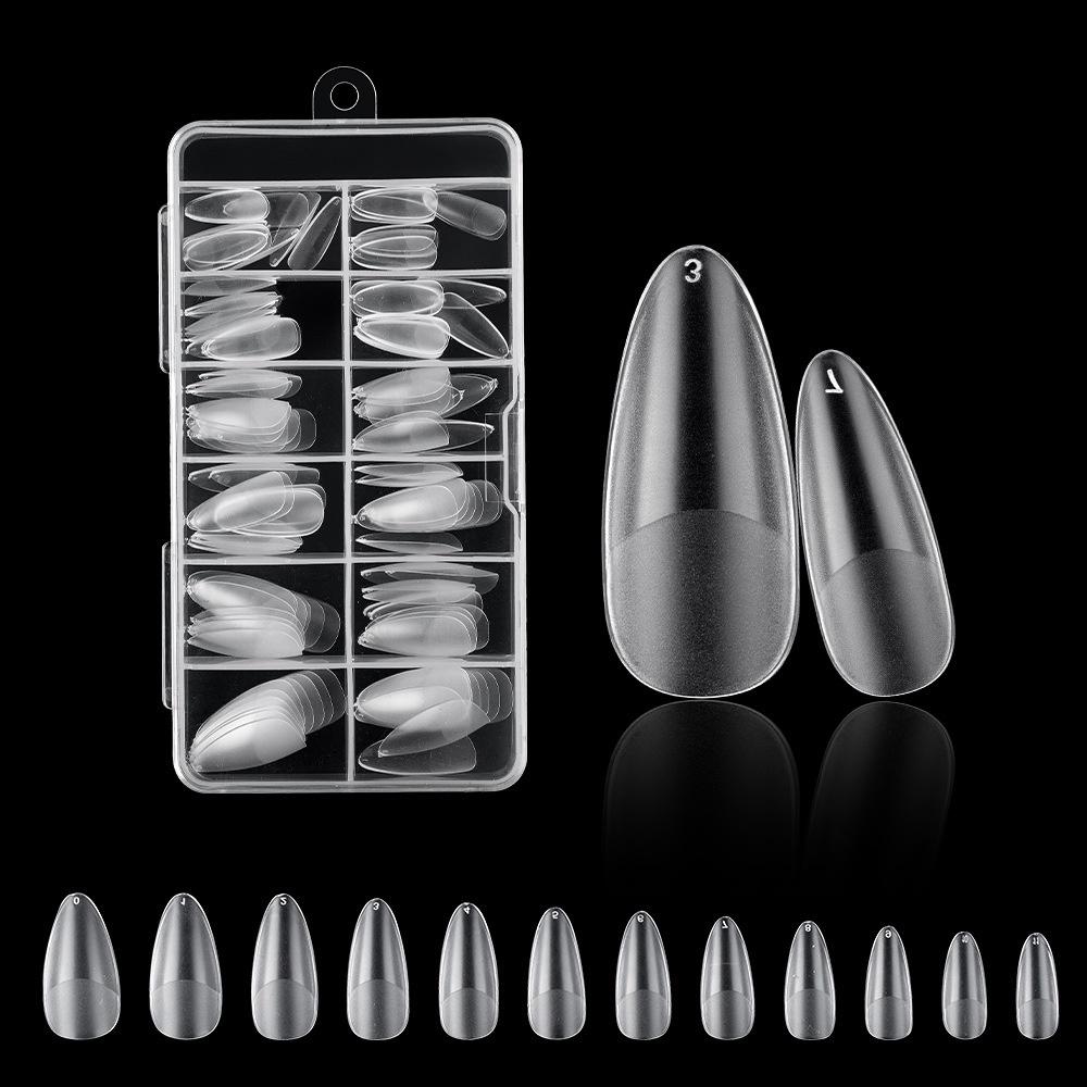 120 Pieces/box Extension False Nail Tips Acrylic Fake Finger UV Gel Polish Quick Building Mold Sculpted Full Cover Nail Tips Manicures Tool Set