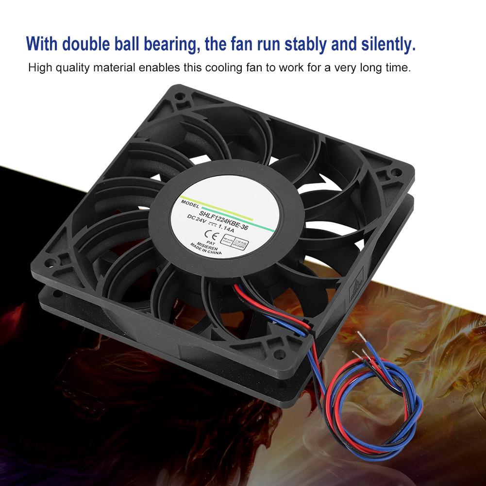 SHLF1224KBE 36 DC24V 1.14A 12CM Inverter Transmission Server Fast Heat Dissipation Cooling Fan