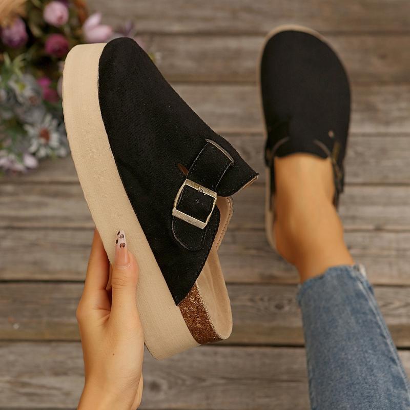 Fashion Women Cork Slippers Fashion Mules Slide Women Women Retro Slippers Cork Clogs Slippers Slip-on House Flat Shoes Beach Sandals