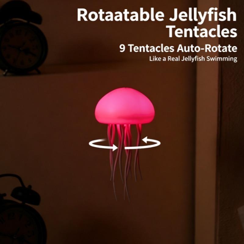 Creative Home Lighting Dynamic Voice Control Jellyfish Lamp Color Changing Atmosphere Romantic Rechargeable Ambient Night Light