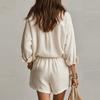 Lazy Shirt Set Fashionable Solid Color Shorts Two-piece Women
