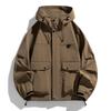 Jacket Men's New Spring and Autumn Solid Color Casual Fattening Plus Size Jacket Loose Hooded Cargo Men's Coat
