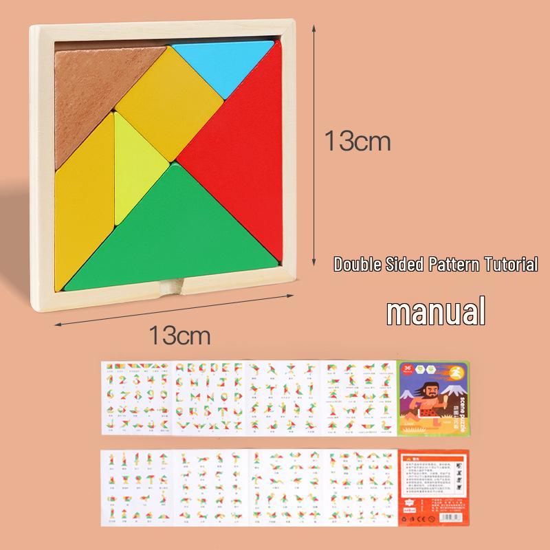 Wooden Tangram Puzzle Toy for Children and Students