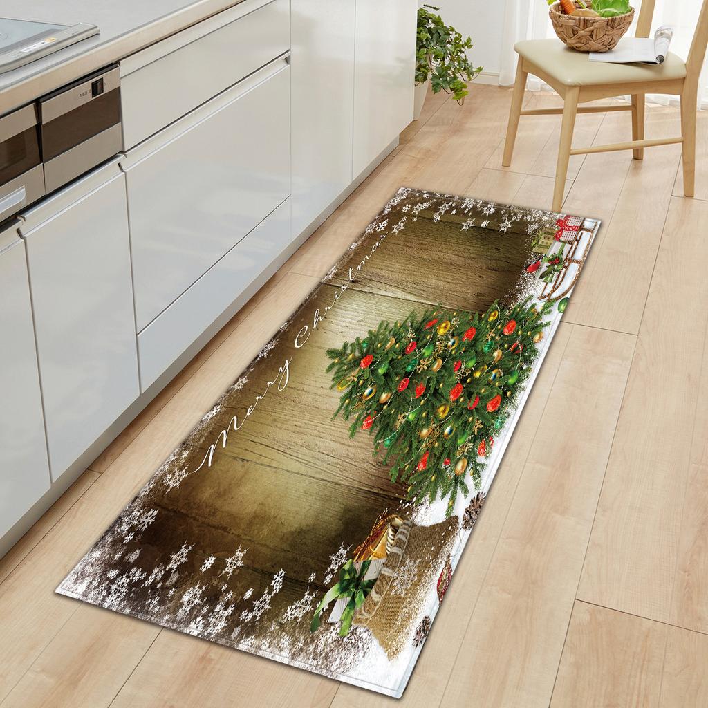 Christmas Welcome Entrance Doormat Decor Kitchen Hallway Floor Mat Living Room Carpet Bath Non-slip Foot Pad Xmas Decorations