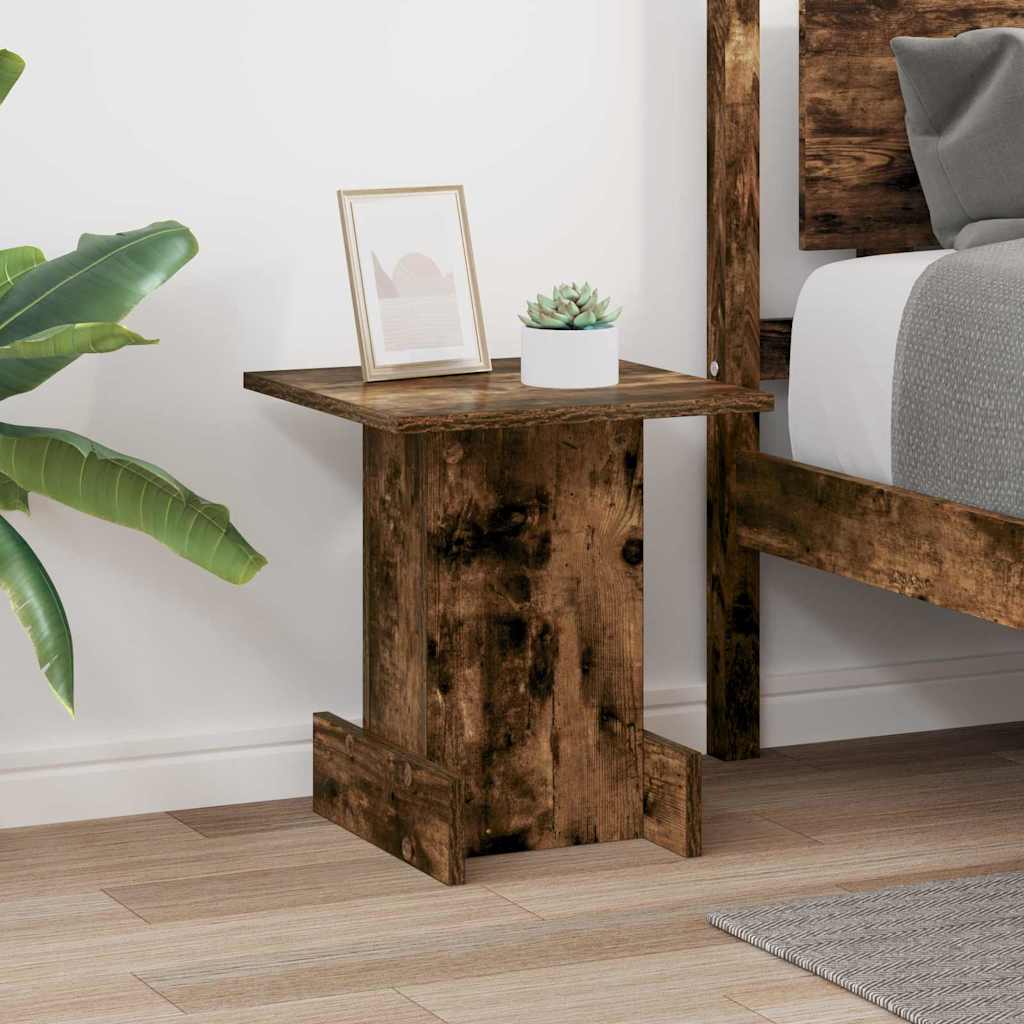 Side Table Smoked Oak 35.5 X 35 X 40 Cm Engineered Wood