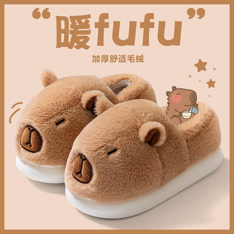 Бавовняні капці, Зимовий каблук-мішок, Товста підошва, Для дому, Предмети домашнього вжитку, Оксамитова ізоляція, Нековзке бавовняне взуття, Осінньо-зимовий одяг для вулиці