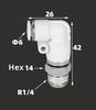 NRL 1700r/min Elbow M5 1/8" 1/4" 3/8" 1/2" BSP Male 4 6 8 10 12 Mm Tube Air Pneumatic High Speed Rotary Pipe Fitting Connector