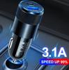 New One To Two Cigarette Lighter Multi Functional Mobile Car Charger 3.1A USB+PD Metal Car Charger Available in Four Colors