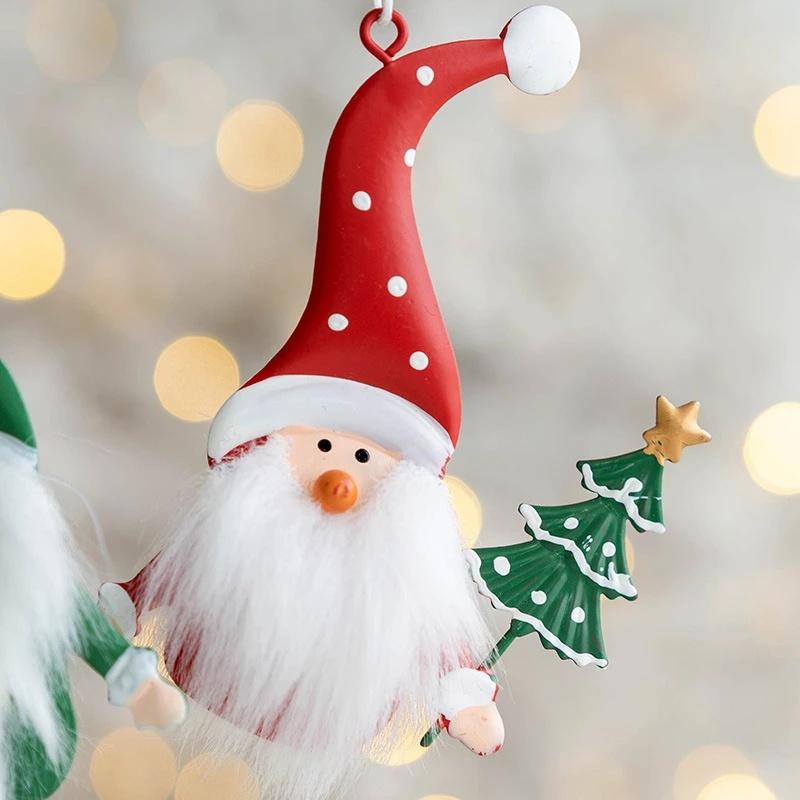 

Новый рождественский кулон из кованого железа, украшение для рождественской елки, новогодние рождественские украшения для дома, подарки своими руками красный