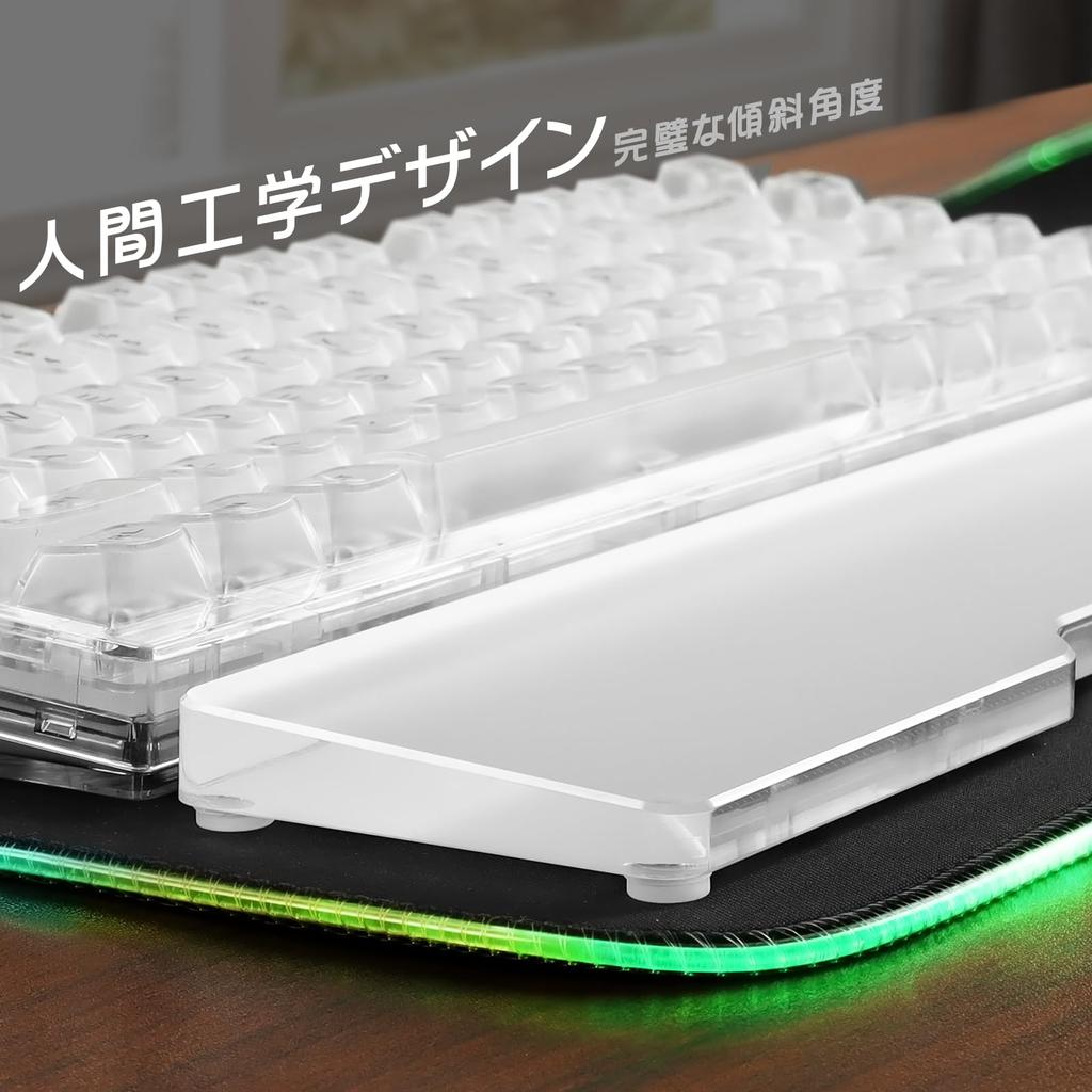 MAMBASNAKE x ATTACK SHARK Acryl Handgelenkauflage mit 61 Transparenten Handgelenkauflagen Tastaturauflage Handballenauflage Acryl Handgelenkschutz Mattes Design Ergonomisch