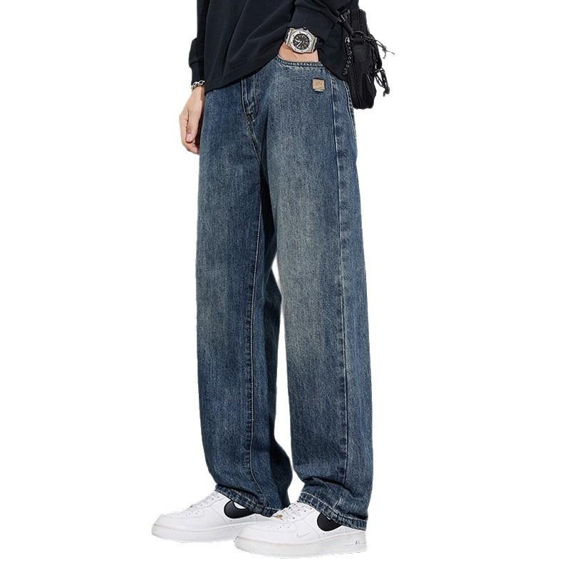 Autumn and Winter Wide-leg Velvet Thickened Jeans Men's New Trendy Brand Loose Straight Casual Versatile Pants