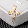 Shiny Rhinestone Zircon Snake Rings For Women Exaggerated Punk Adjustbale Gold Color Animal Snake Finger Rings Wedding Jewelry