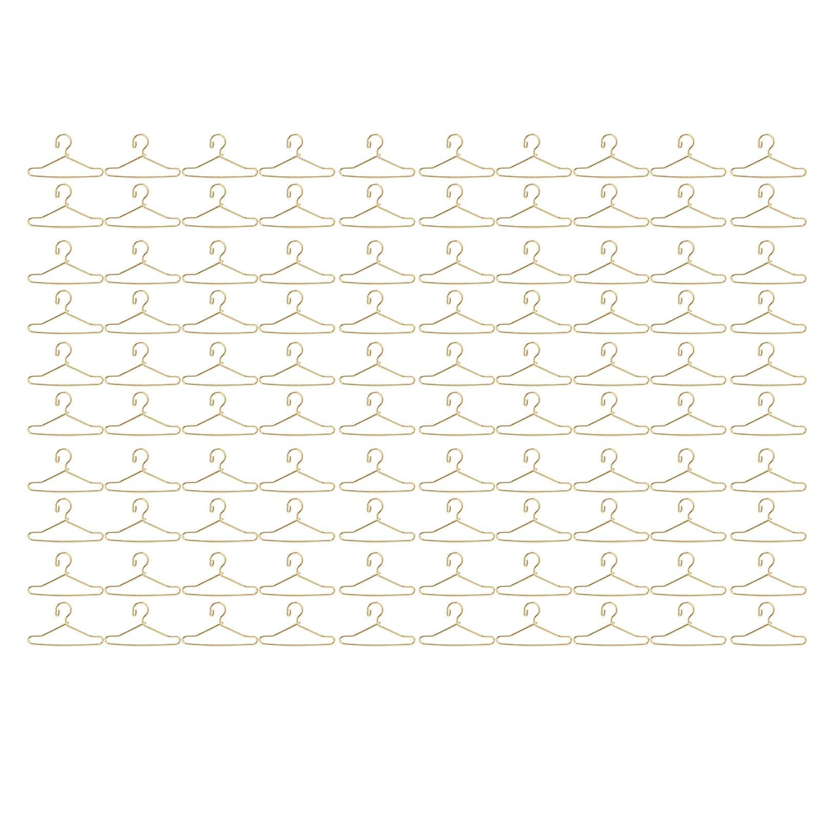 

100 шт. вешалка для кукольной одежды изысканная милая металлическая вешалка для кукольной одежды аксессуары Gold