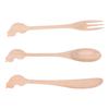 3pcs Wooden Tableware Set Spoon Fork Reusable Hand Made Utensils Portable Soup Spoon for Kitchen Picnic Hotel