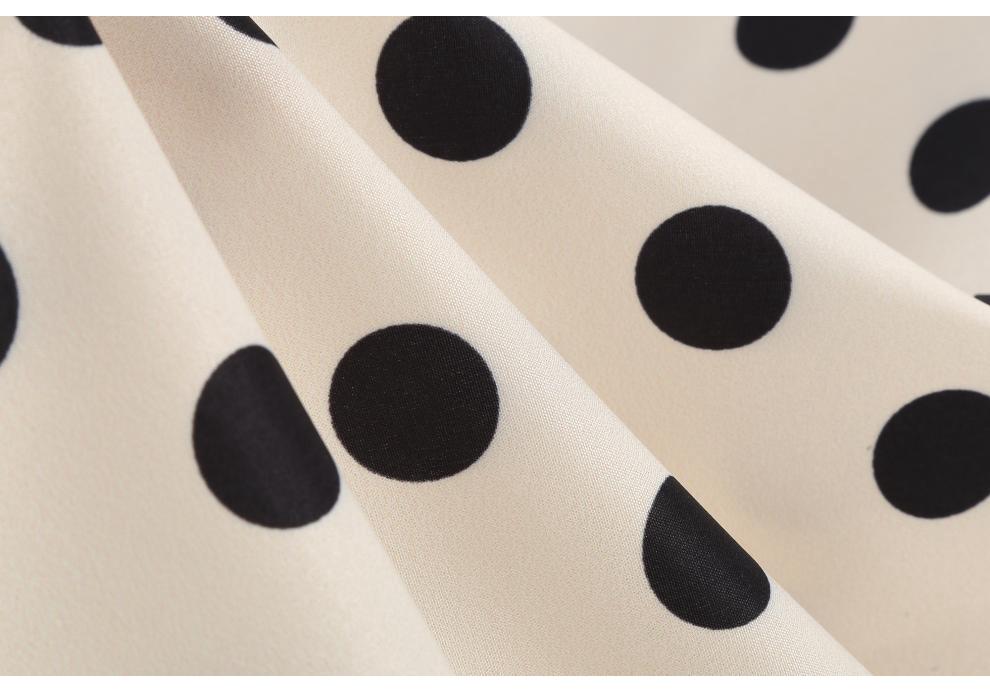 Hong Kong Style V-neck French Retro Polka Dot Dress