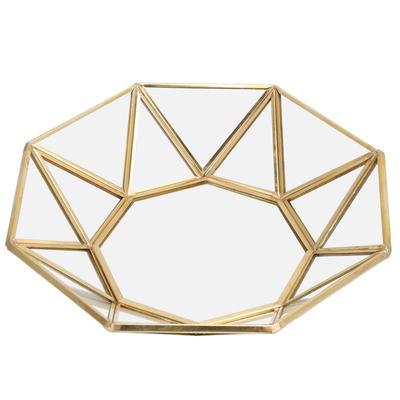Octagonale Dienblad Glas Opberg Decoratief Display Dienblad Diversen Dessertbord Organizer