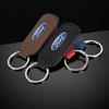 PCKF8 PU Leather Car Keychain Holder Keyring Pendant For Ford ST FOCUS 2 3 Mondeo Fiesta Kuga MK2 MK3 MK4 Ecosport Fusion Accessories