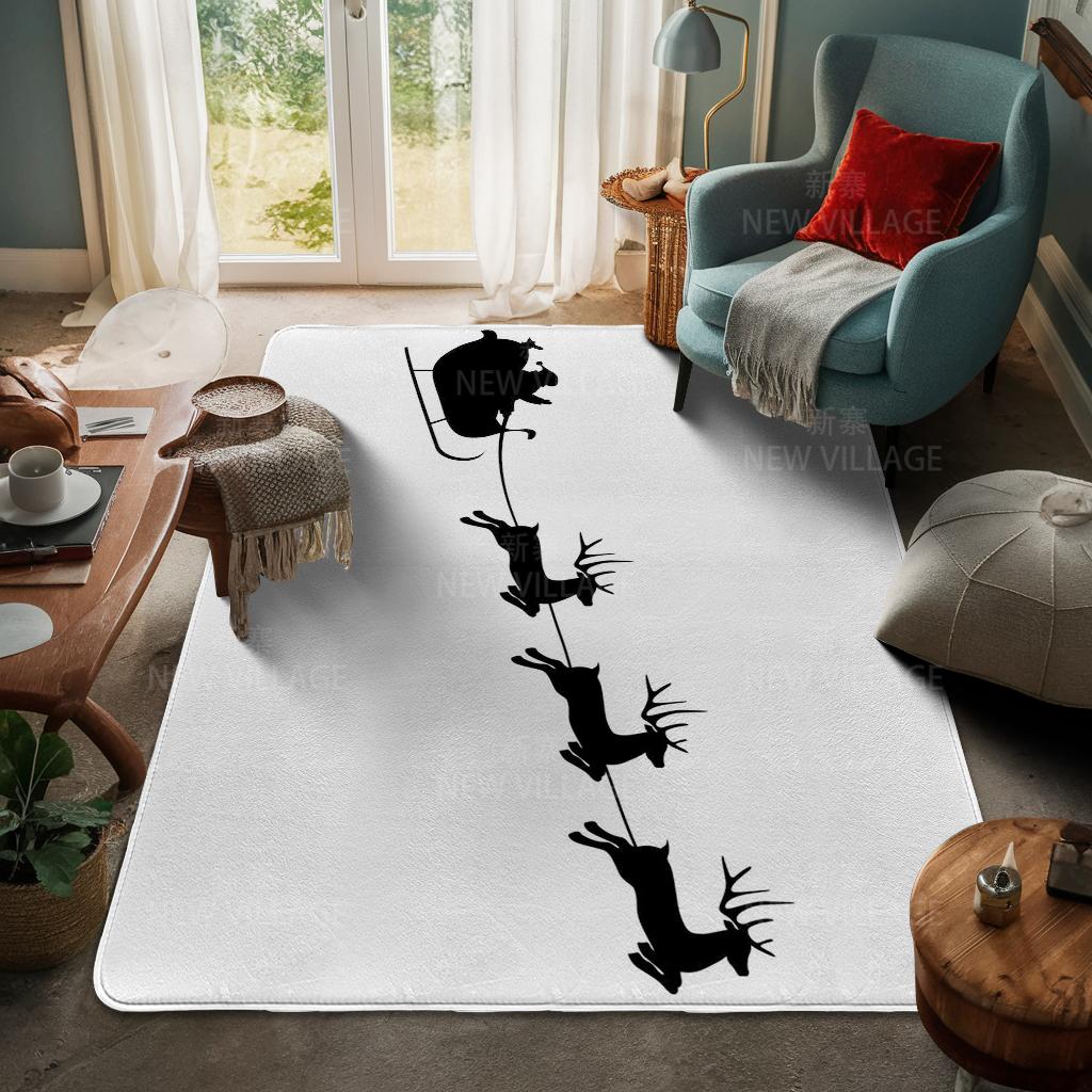 House Entrance Carpet Home Door Mat Living Room Bath Foot Bathroom Non-slip Water Absorption Rugs Bath Merry Christmas Winter