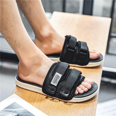 Pantoufles d'été pour hommes d'extérieur à poche à scratch, confortables, antidérapantes, sandales de plage, légères, tongs de sport pour couple