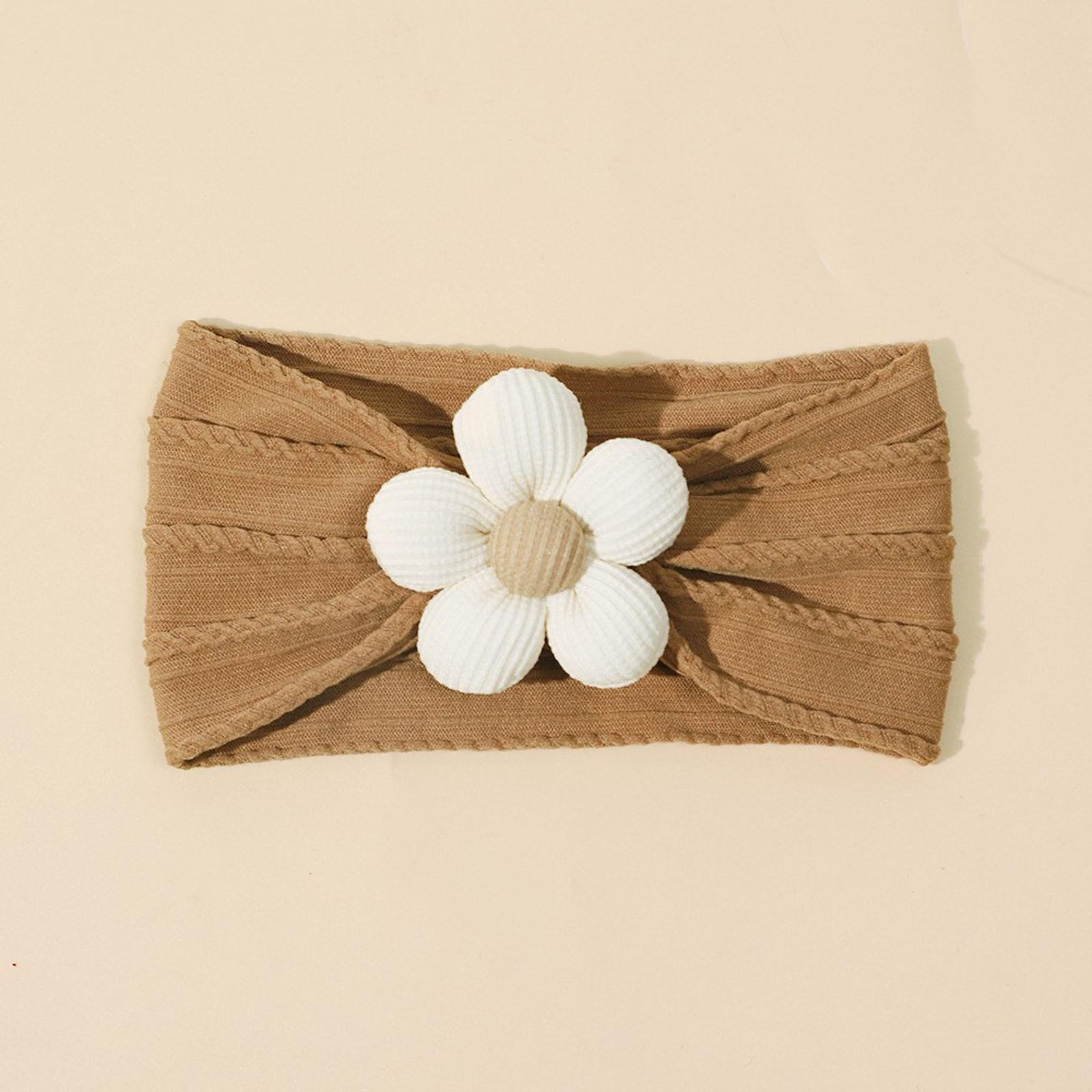 

Детская повязка на голову с цветком - однотонный аксессуар для волос с 5 лепестками One Size коричневый