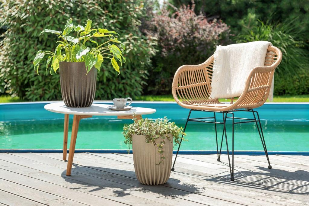 Plastic Flowerpot with Insert Latte 30 Cm Mira Eko