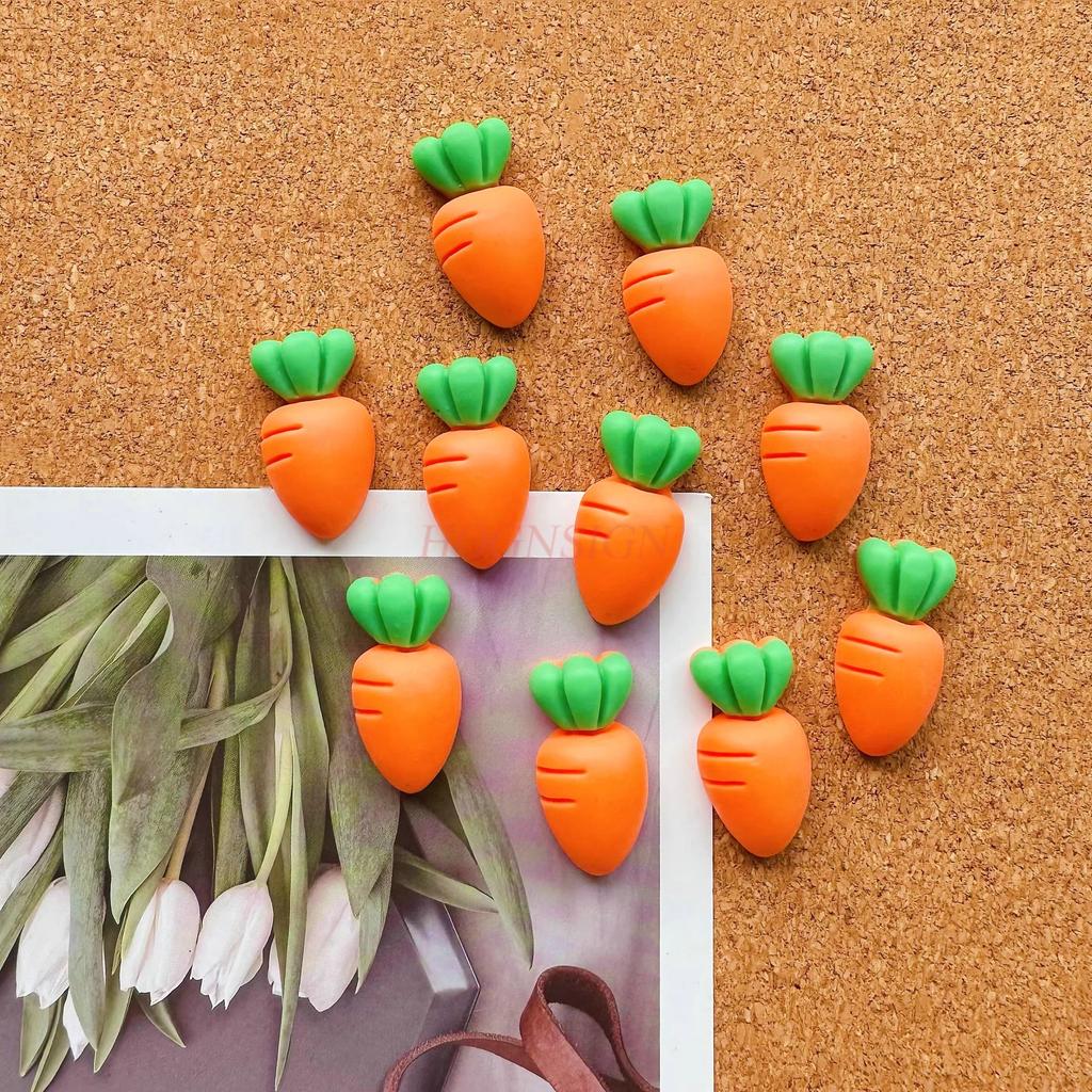 10pcs Cute Carrot Cartoon Push Pin Creative Cork Message Board Felt Cloth Nail Photo Wall Decoration