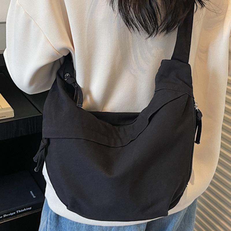 Simple Casual Large-capacity Messenger Bag for Women's Autumn New Student Small Satchel Shoulder Cloth Bag for Women