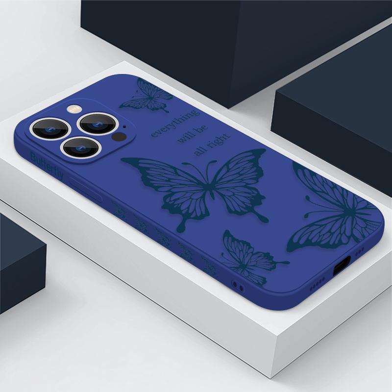 Butterfly Shell Snake Daisy Little Print Phone Case For Iphone 16 15 Plus 14 13 Pro Max 7 8 Xr Xs 11 12 Shockproof Slim Soft Plain Color Cover