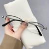 New Fashion Metal Half-frame Reading Glasses Ultralight High-definition Blue Light Blocking Presbyopia Glasses for Women and Men