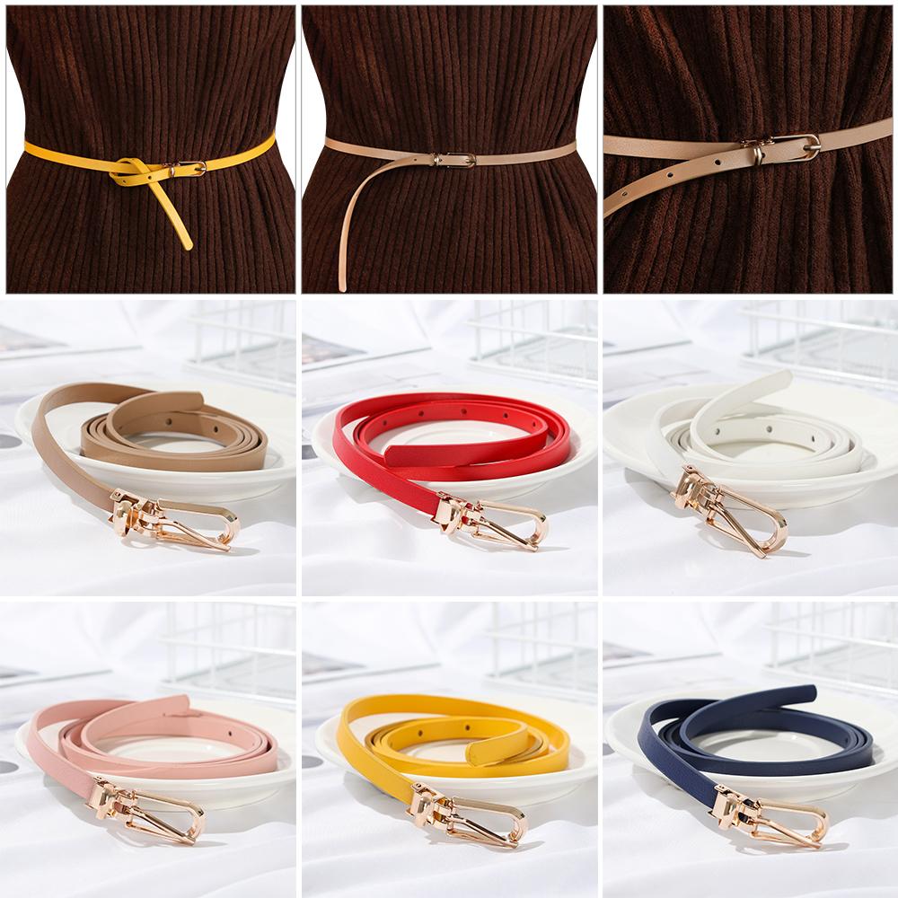 Girls Sweater Candy Color Adjustable Belt Thin Skinny Waistband Faux Leather Belts Dress Strap