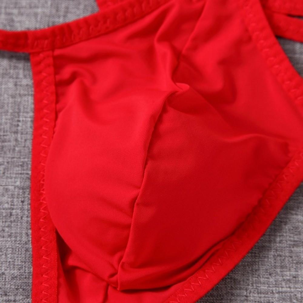 Mesh Men Underwear Hollow Out T-back Briefs Simple Men's Thin Thong Exotic