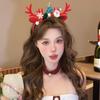Mori Style Christmas Reindeer Antler Headband Hair Clips - Festive Costume Accessories 2025 Gift