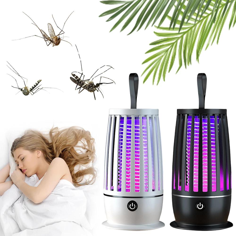 Fly Swatter Lamp with Night Light Electric USB Rechargeable Fly Swatter, For Backyard, Terrace and Camping