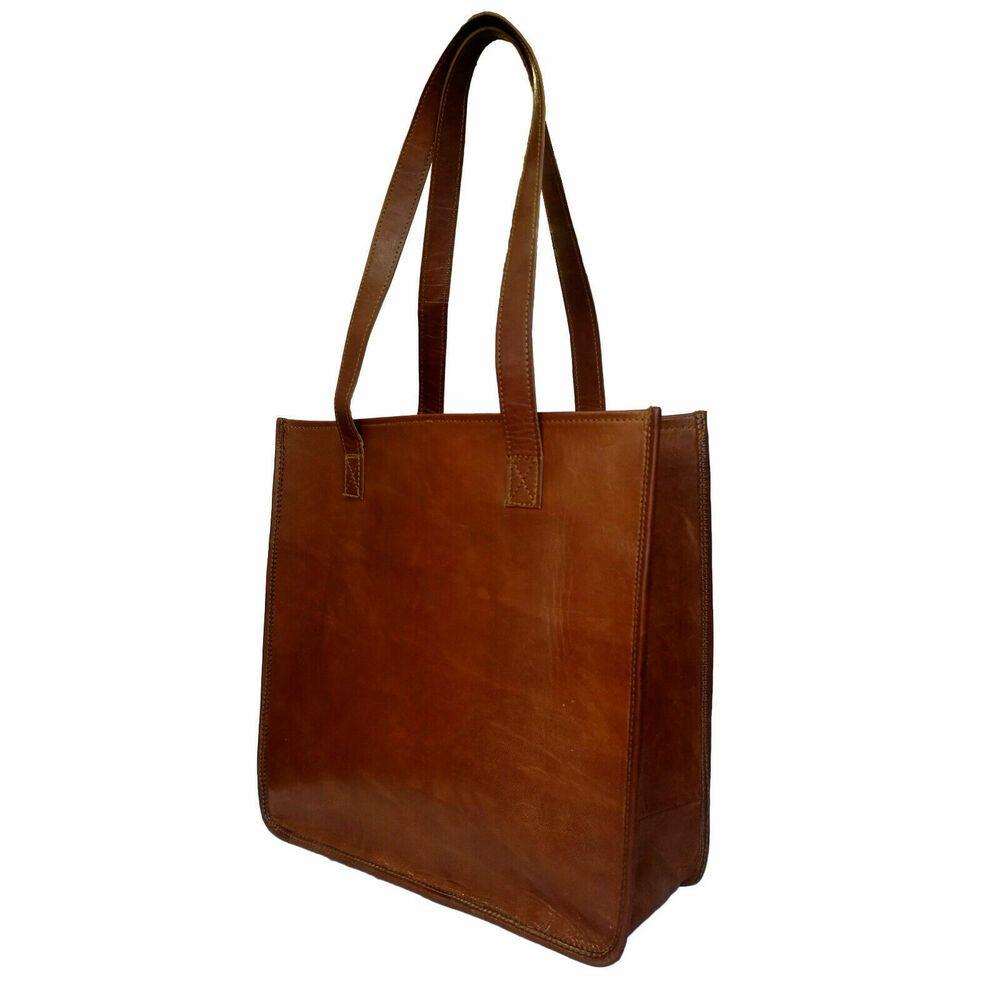 Women's Tote Purse Handmade Goat Leather Shoulder Handbag Shopper Casual Bag New