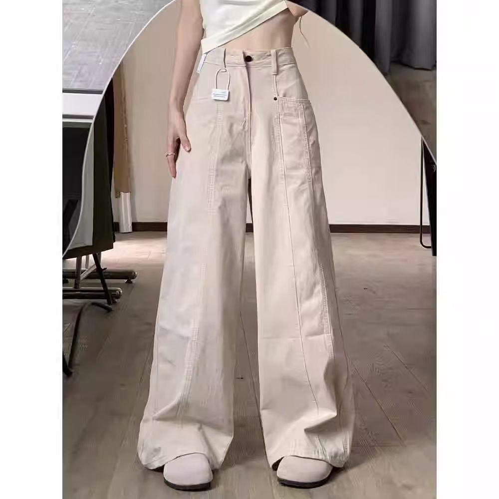 Women s Korean-Style Wide-Leg Draped Pants - Spring 2025 M