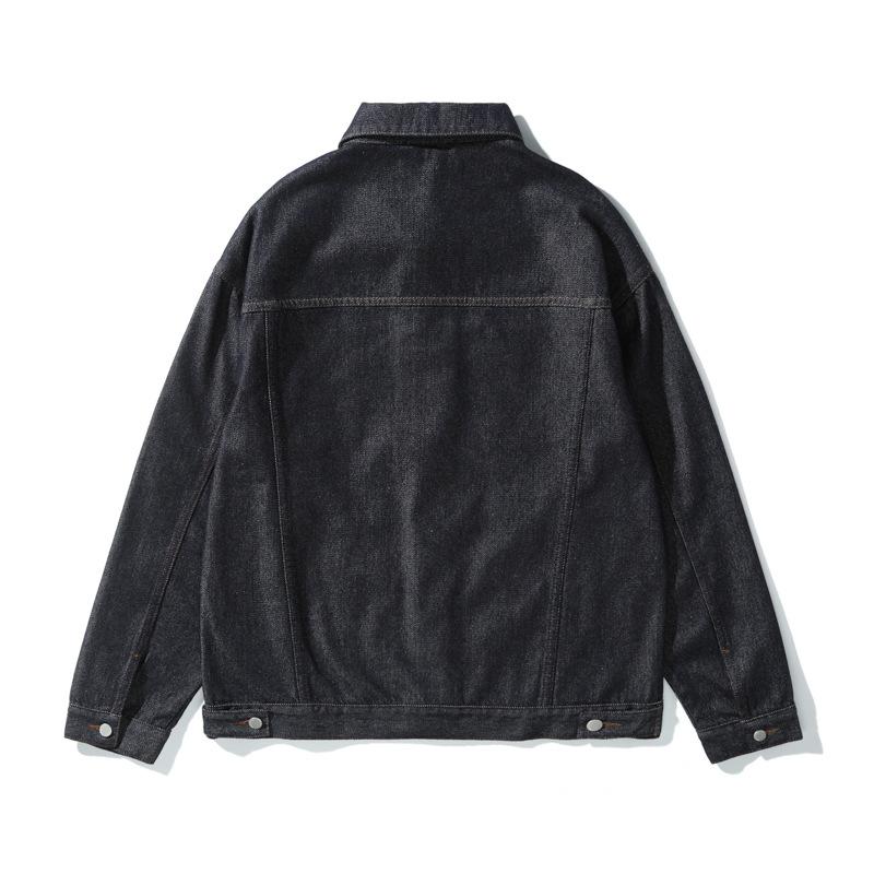 Японская ретро джинсовая куртка мужская свободная большого размера модная брендовая — фото 5