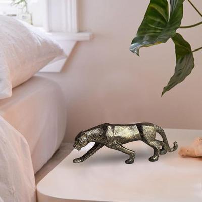 Vacker leopardstaty för heminredning (Förpackning om 1, Mörkbrun)