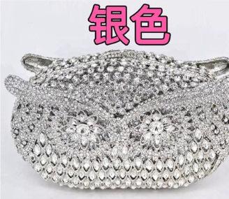 

Jewel Bag Banquet Rhinestone Handle Women s Bag Owl Clutch bag