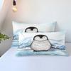 Lovely Little Penguin Comforter Bedding Sets 3D Print Blue 135x200 Bedroom Bed Cover Set For Changjin DeerKangarooOstrich