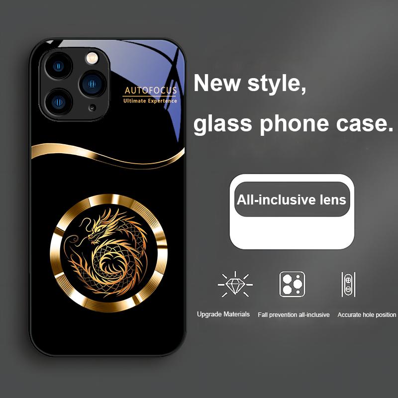 

Черный Дракон Тотем Душа Фиолетовый Для Iphone 15 14 13 12 Mini 11 Pro Max X XS XR 7 8 Plus 2020 22 SE Закаленное Стекло Чехол Для Телефона For iPhone 11
