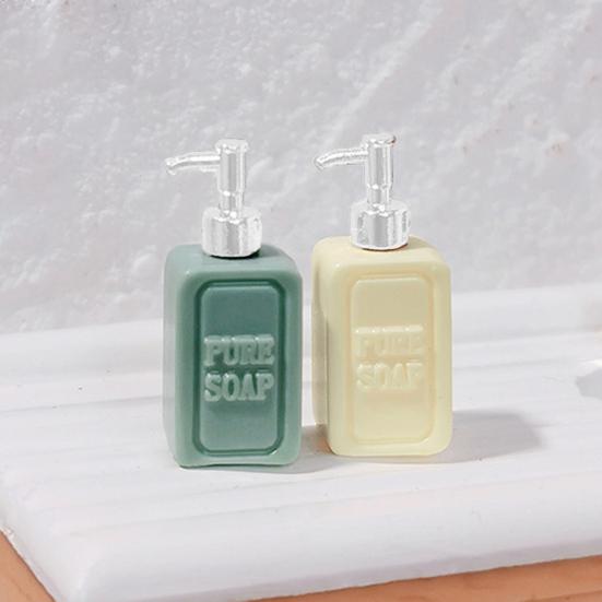 1:12 Scale Mini Lotion Dispenser Miniature Dollhouse Bathroom Accessories Resin Tiny Soap Bottle for DIY Micro Scene Decor