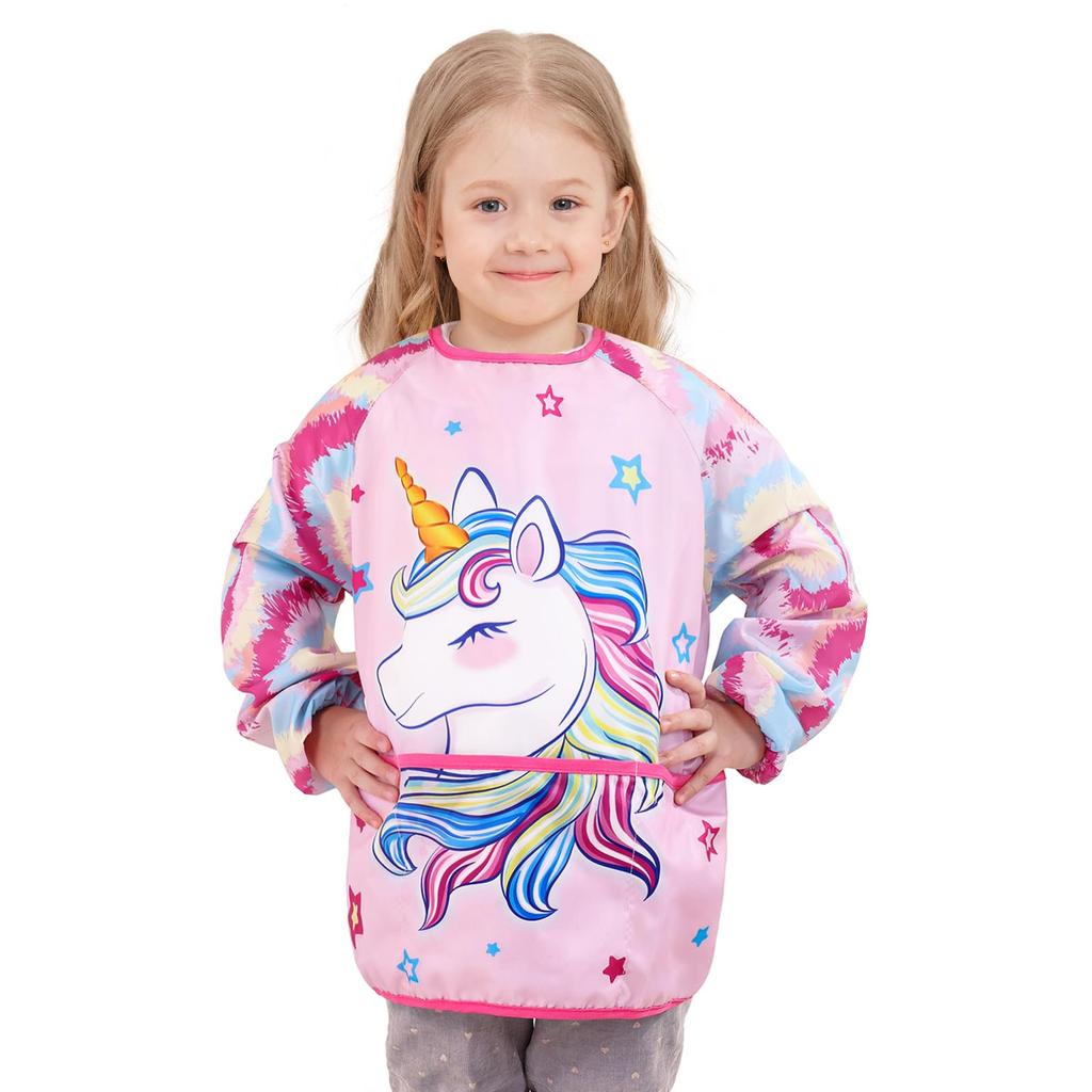 Art Smock For Kids Aprons For Boys And Girls Waterproof Toddler Art Smock Painting For Children With Long Sleeve And 3 Pockets